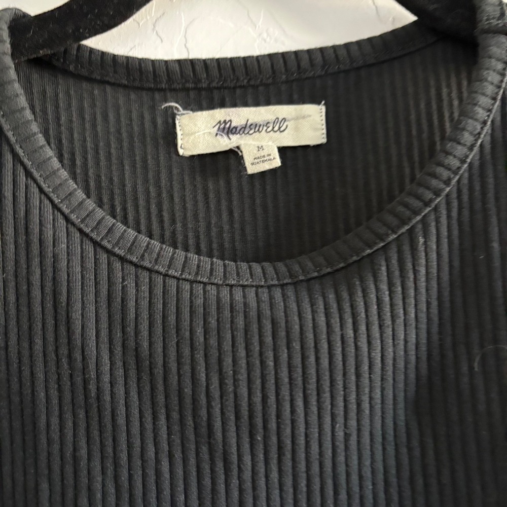 Madewell Ribbed Racerback Tank‎ Top Black Size M Cotton Blend - Picture 3 of 9